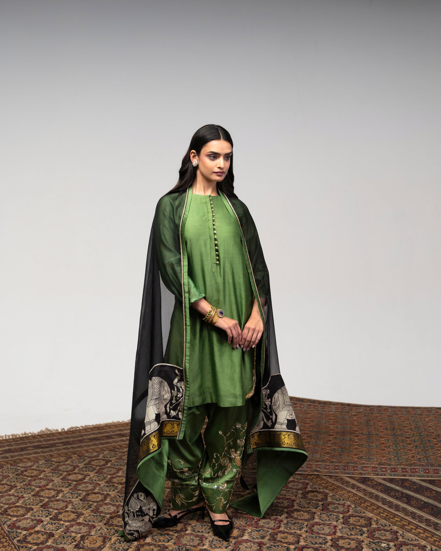 Roots Kalamkari detailed Farsi Shalwar Set