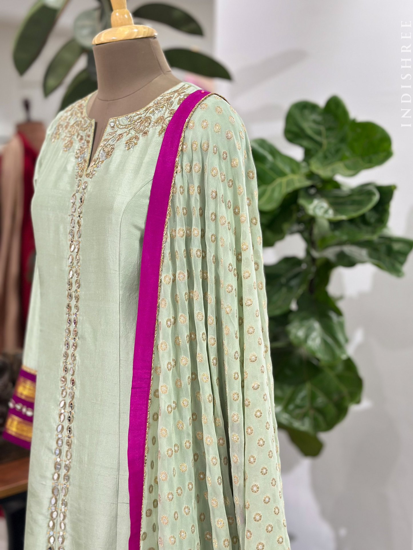 Pastel Kanchi Suit with Butta Dupatta