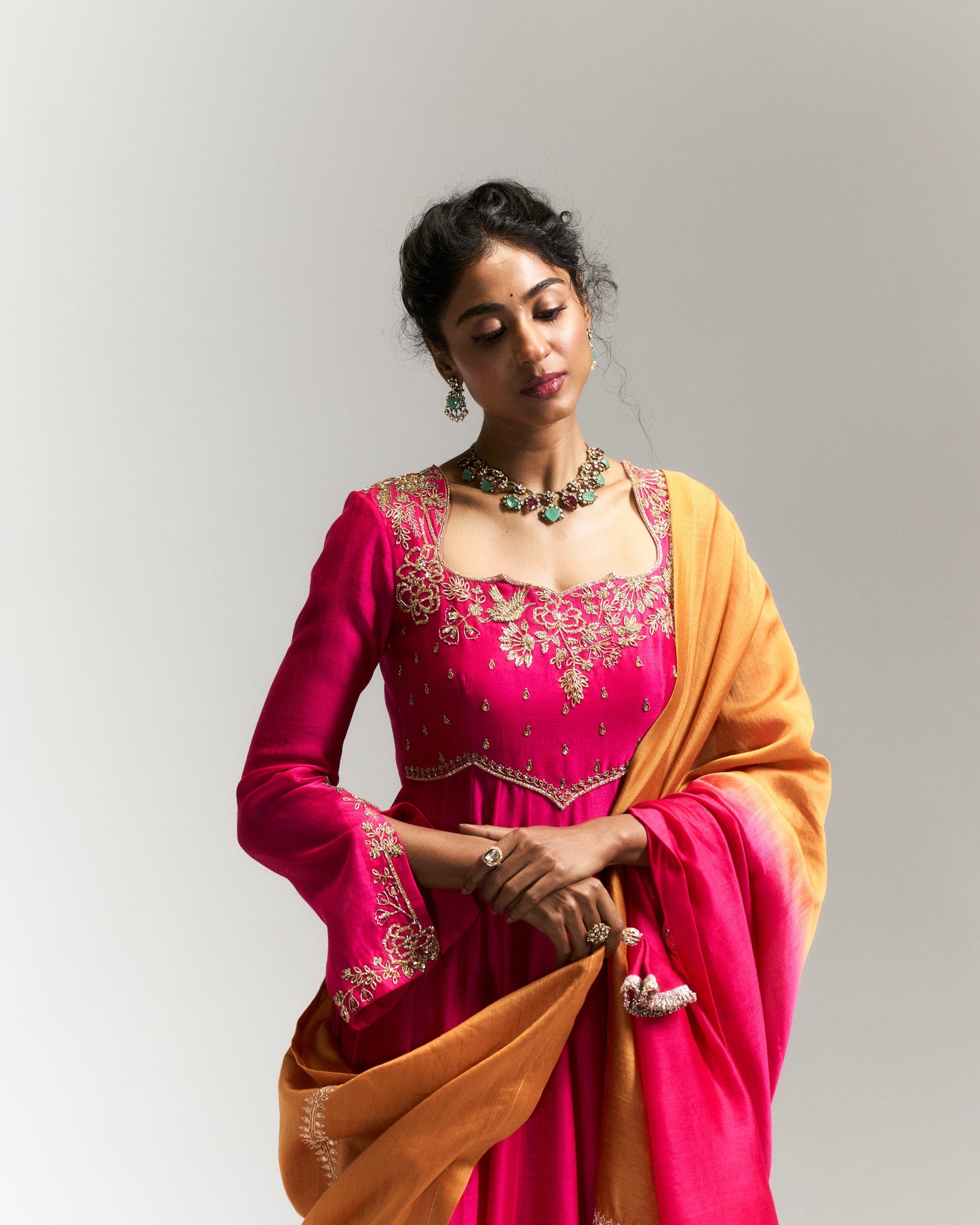 Pitta Pink Flared Sleeve n Pant Set