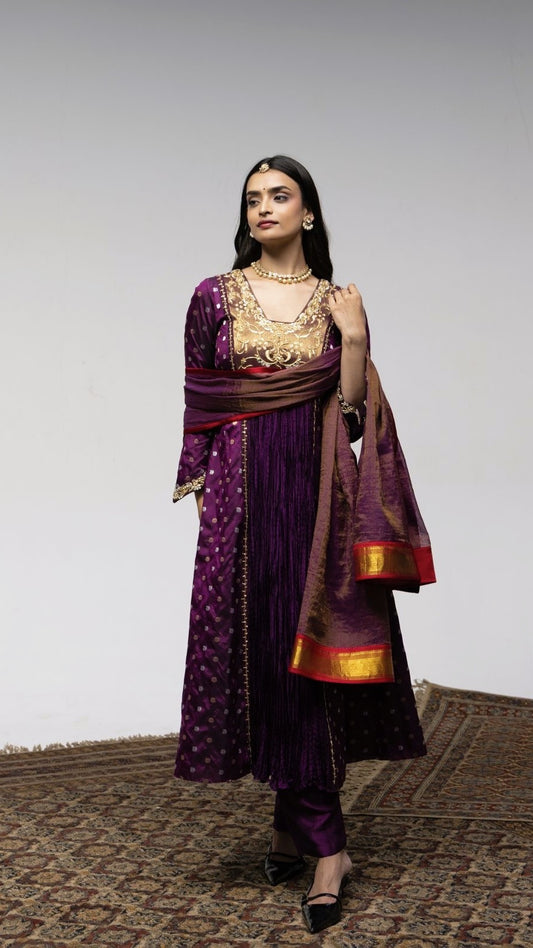 Roots Purple Semi Flare Set