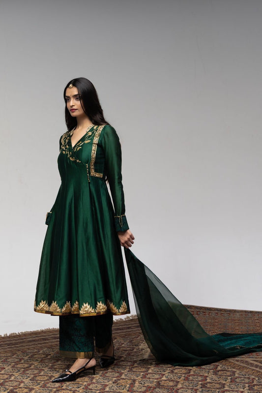 Roots Green Kalamkari pants set