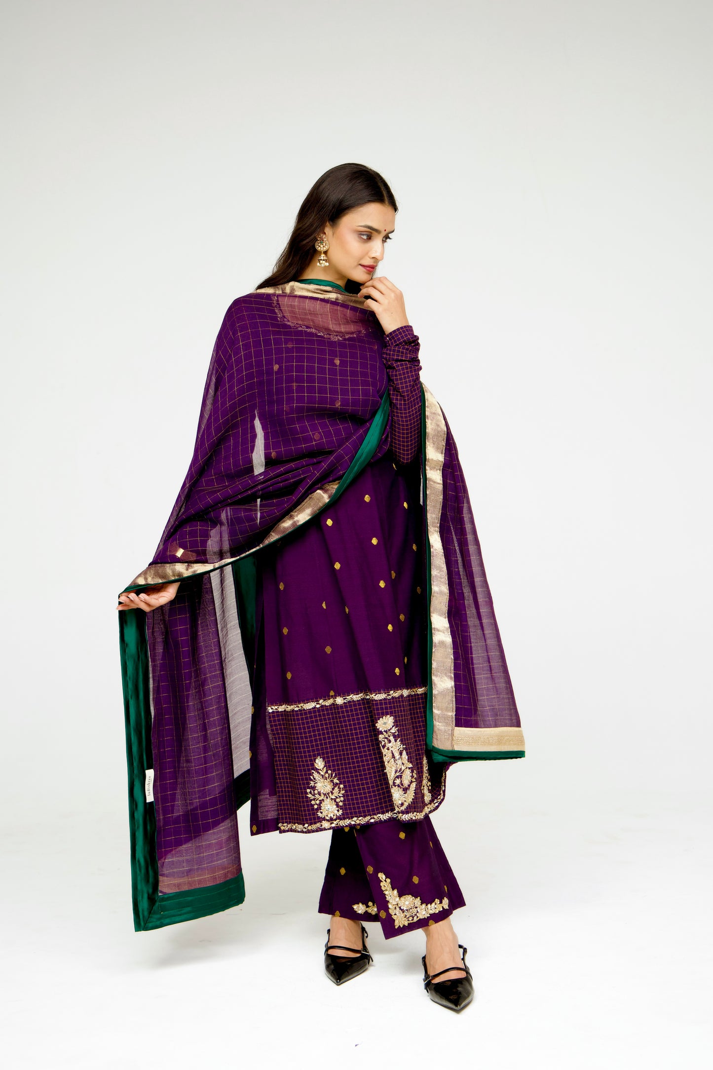 Roots Purple Handwoven Suit Set