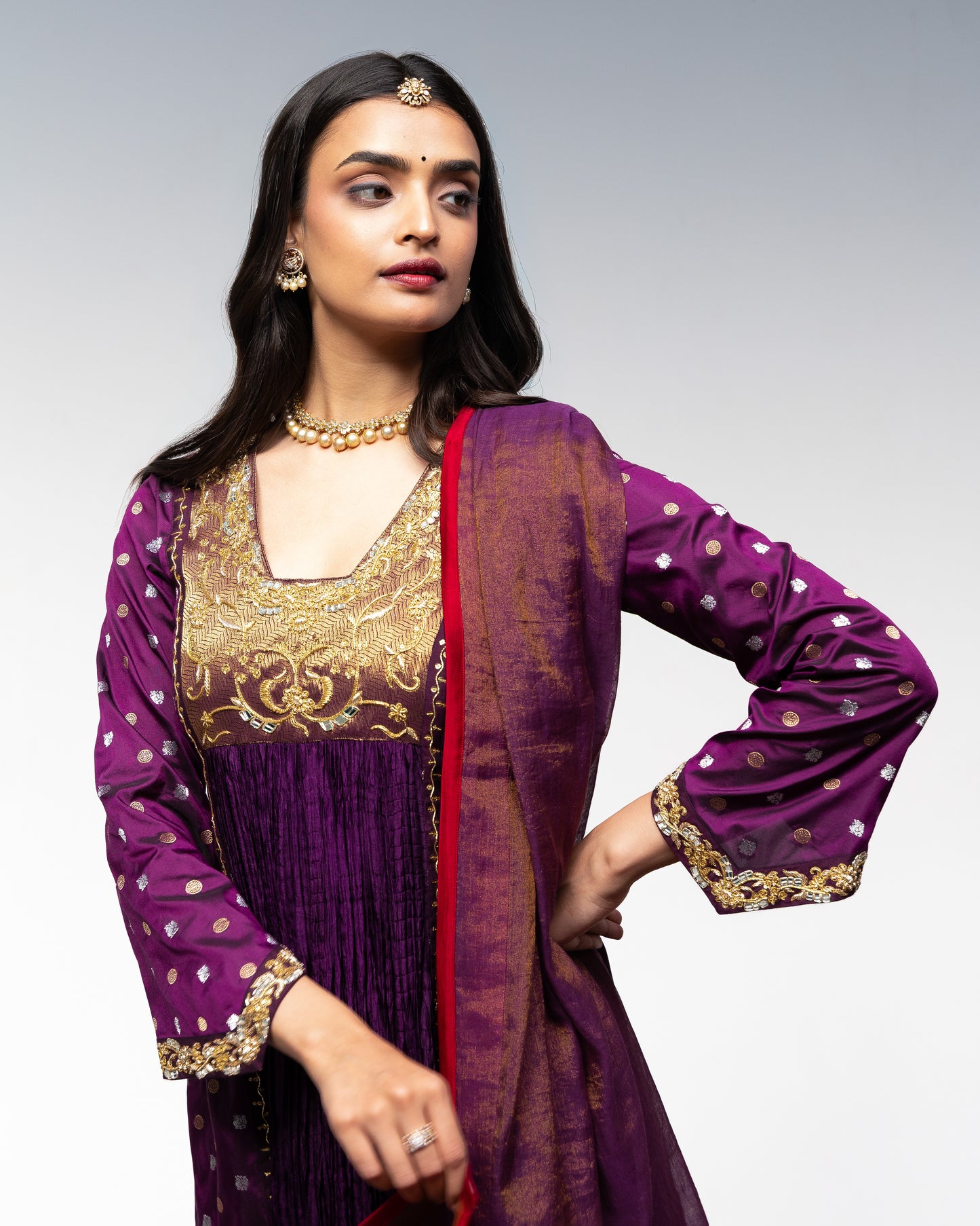 Roots Purple Semi Flare Set