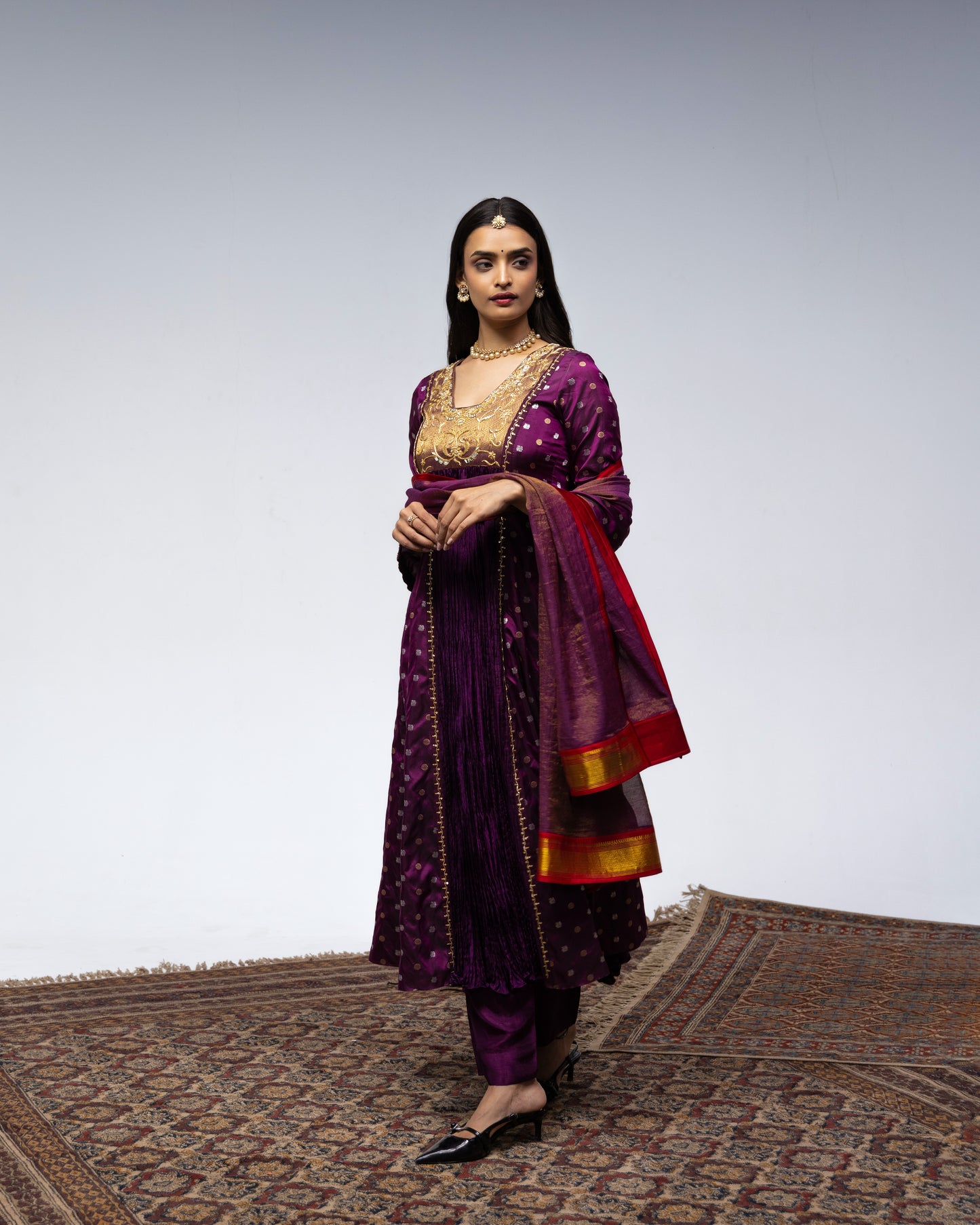 Roots Purple Semi Flare Set