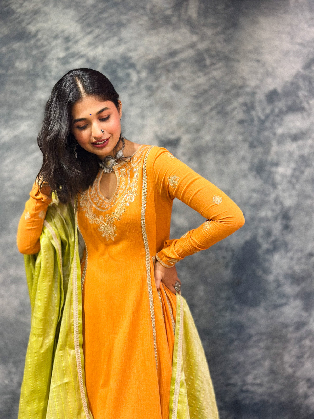 Rust Kali Anarkali