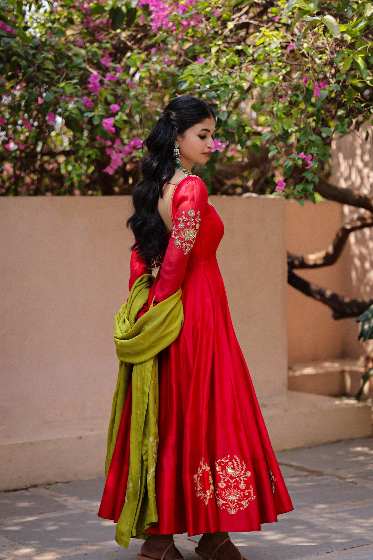 Morni Gherdar Motif Border Anarkali Set