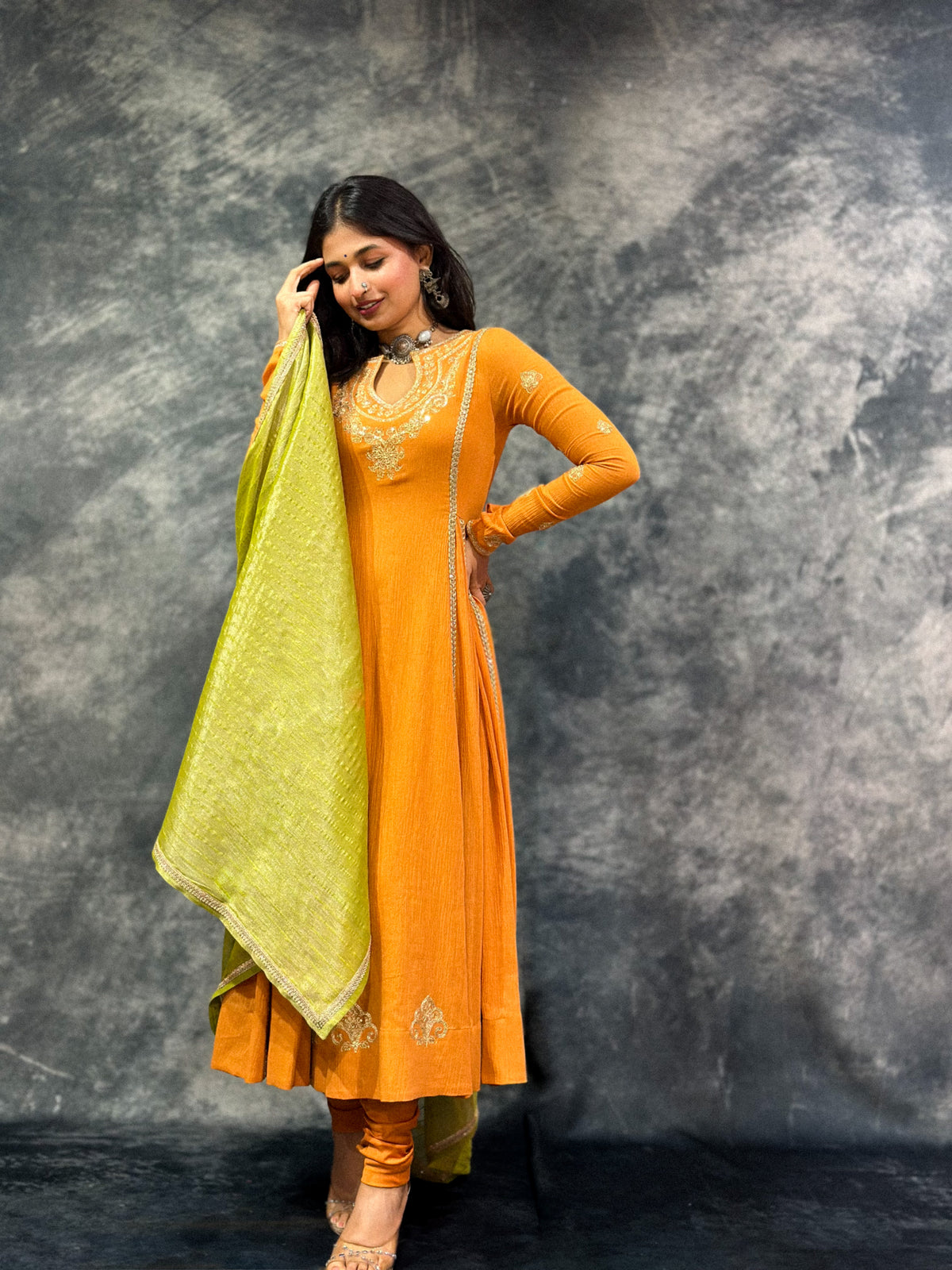 Rust Kali Anarkali