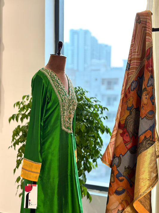 Kanchi with Nandideva Handpainted Kalamkari