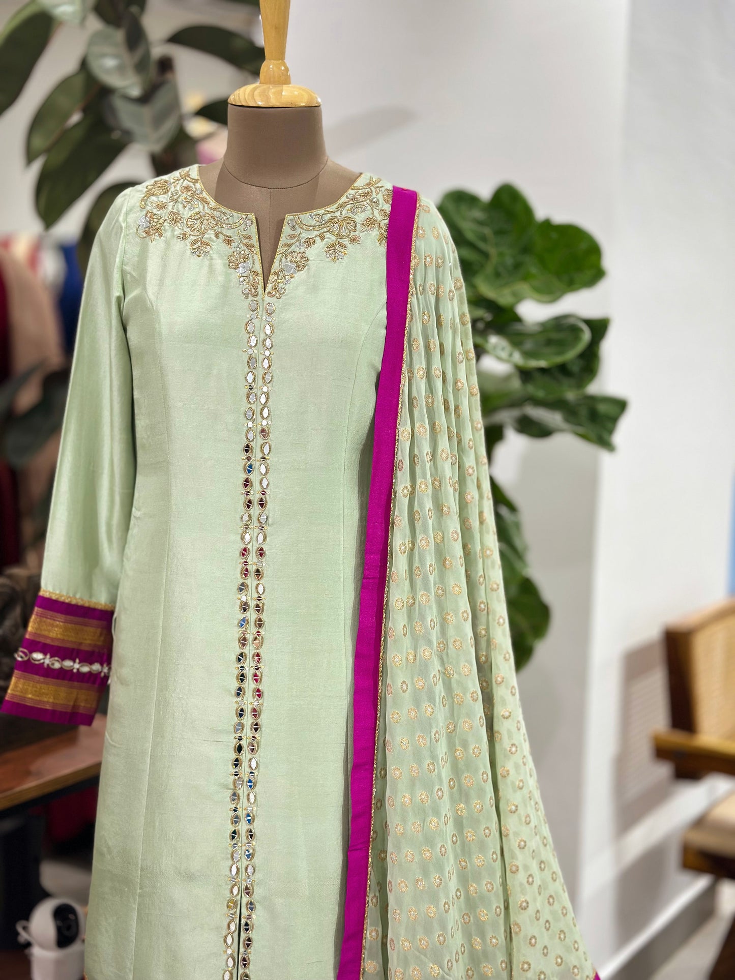 Pastel Kanchi Suit with Butta Dupatta