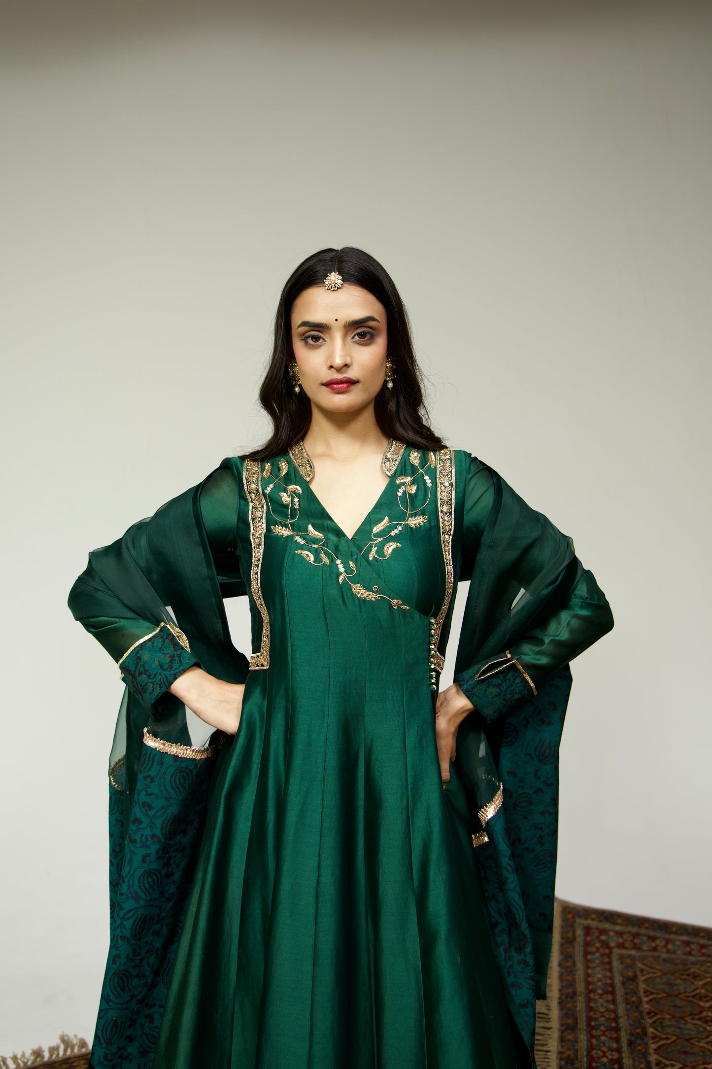 Roots Green Kalamkari pants set
