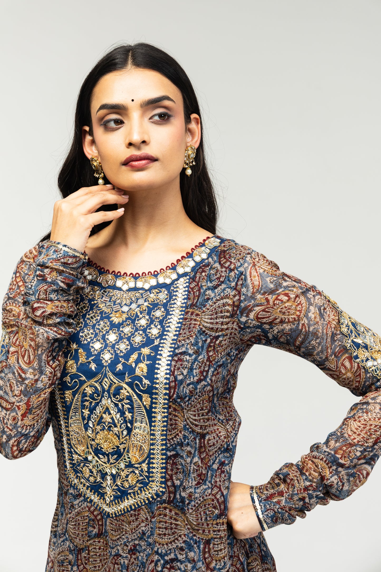 Roots Kota Kalamkari Anarkali Set