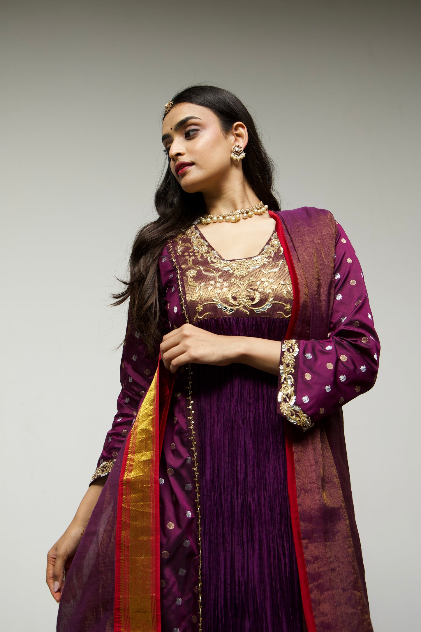 Roots Purple Semi Flare Set
