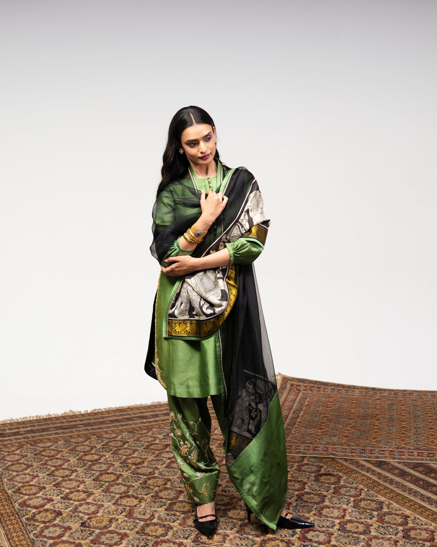Roots Kalamkari detailed Farsi Shalwar Set
