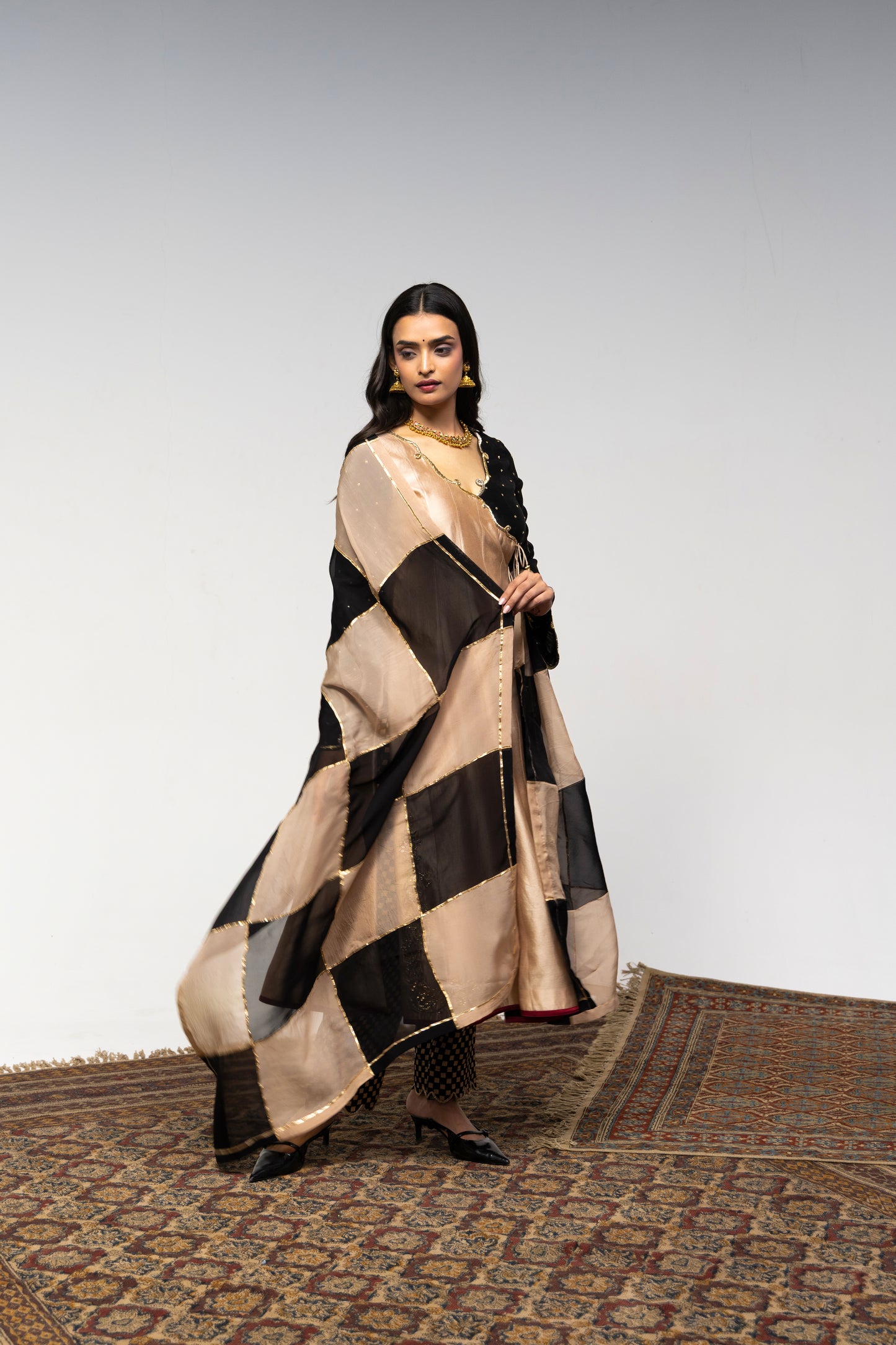 Roots Chaturanga/Chess themed Anarkali Set
