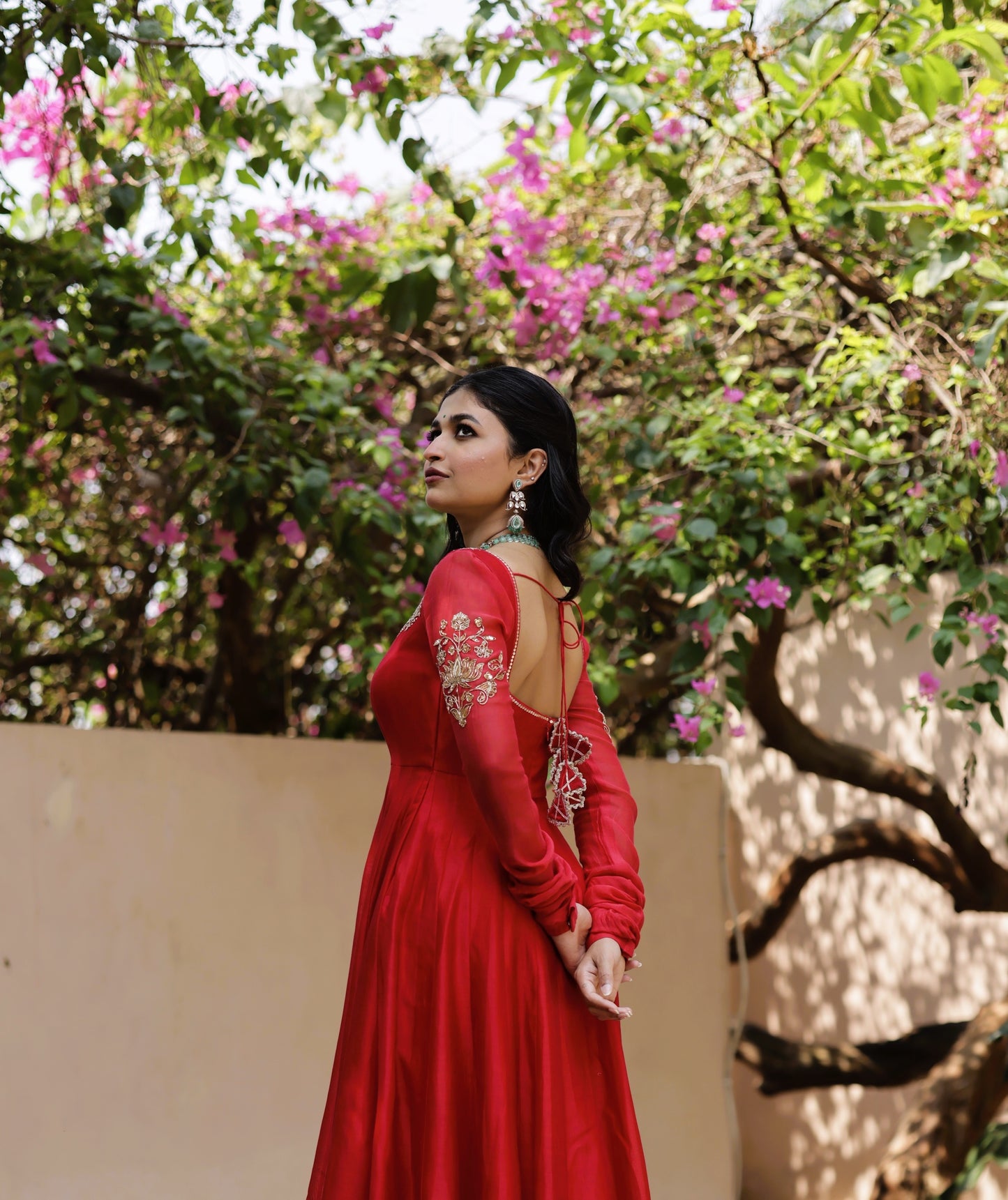 Morni Gherdar Motif Border Anarkali Set