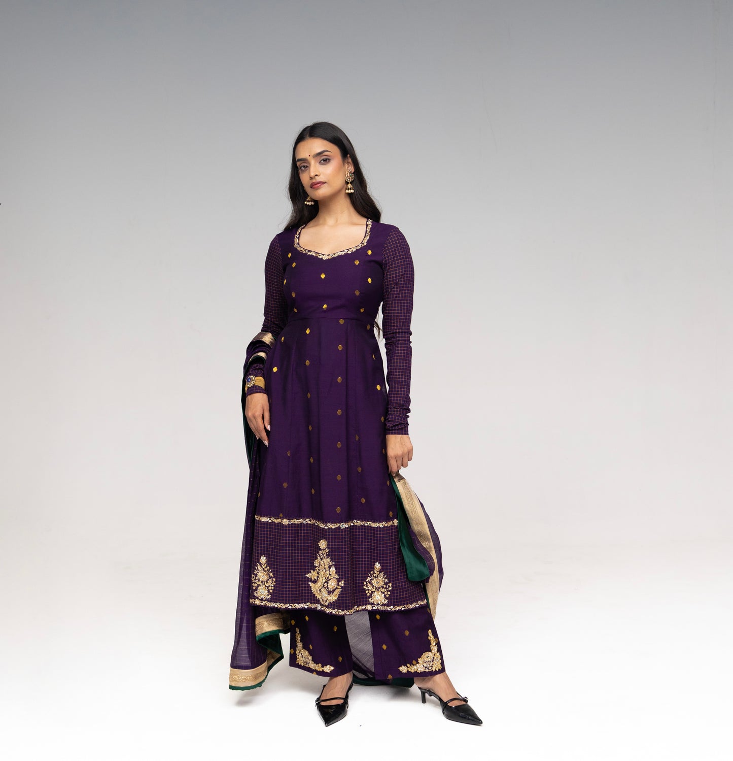 Roots Purple Handwoven Suit Set