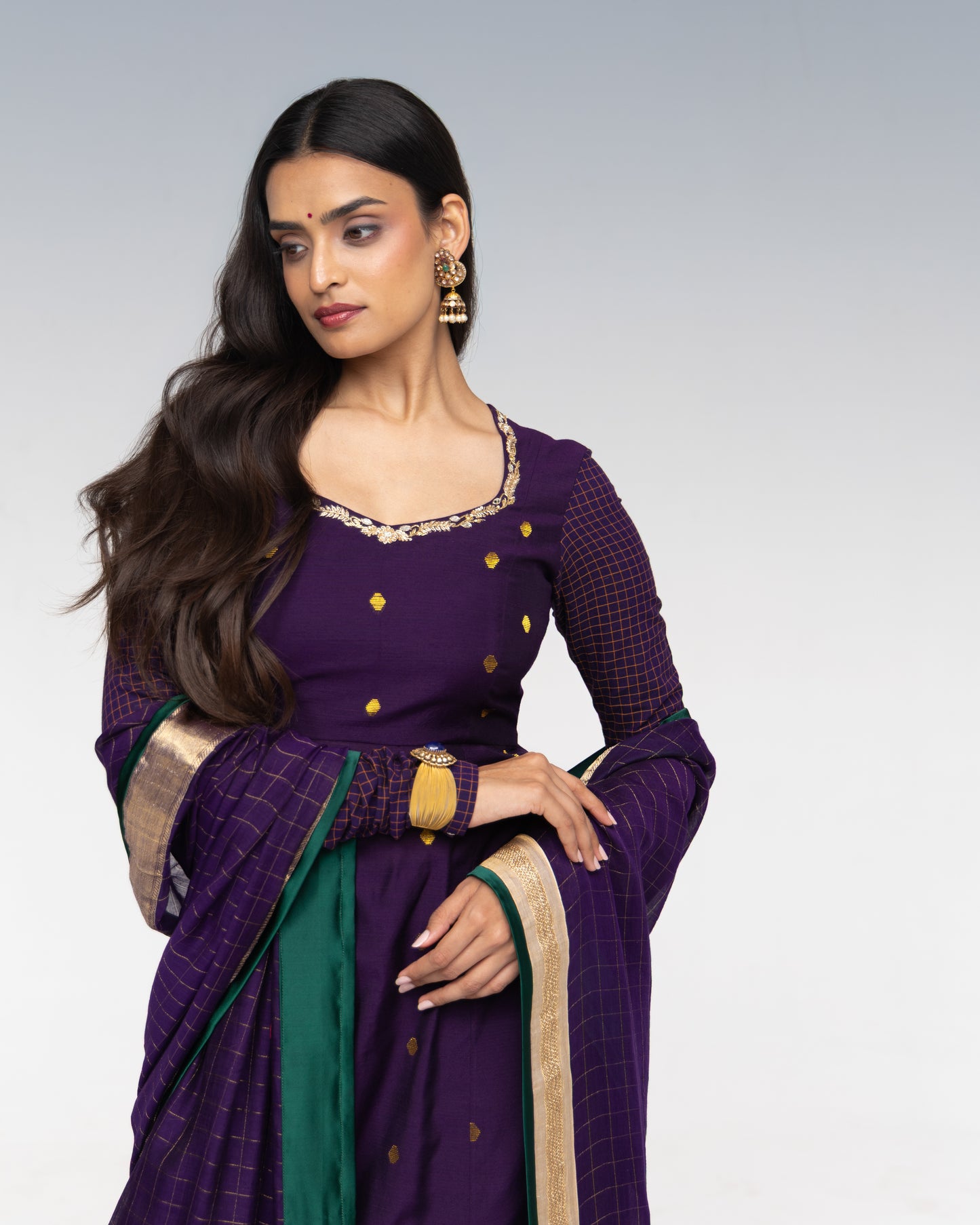 Roots Purple Handwoven Suit Set