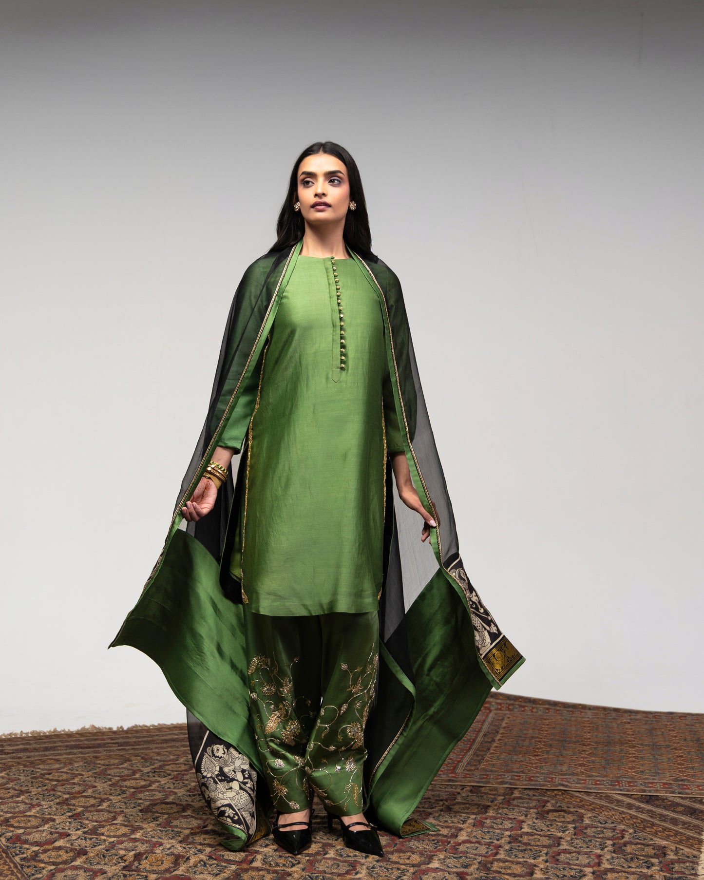 Roots Kalamkari detailed Farsi Shalwar Set
