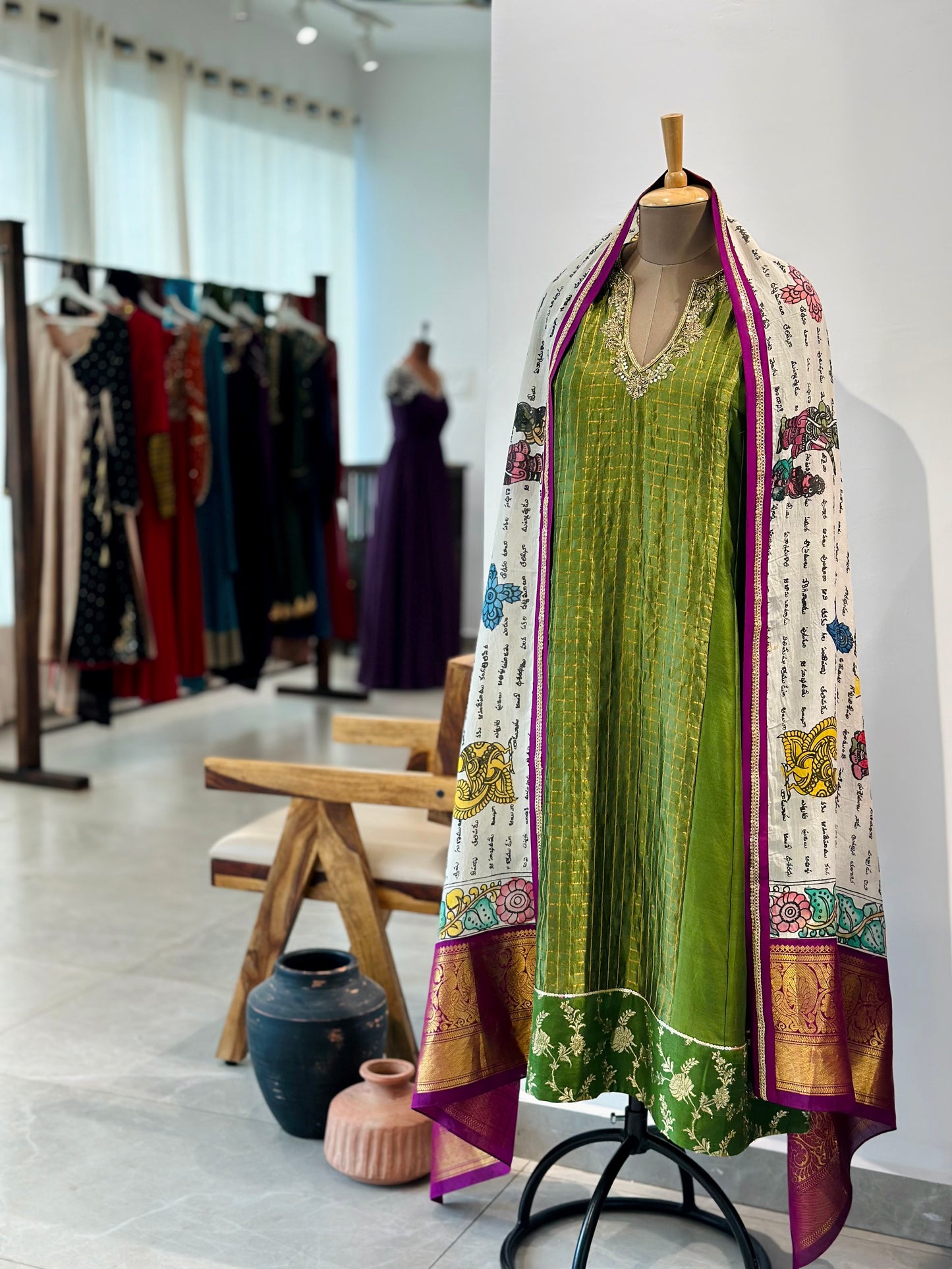 Ramayana Dupatta Panelled Set