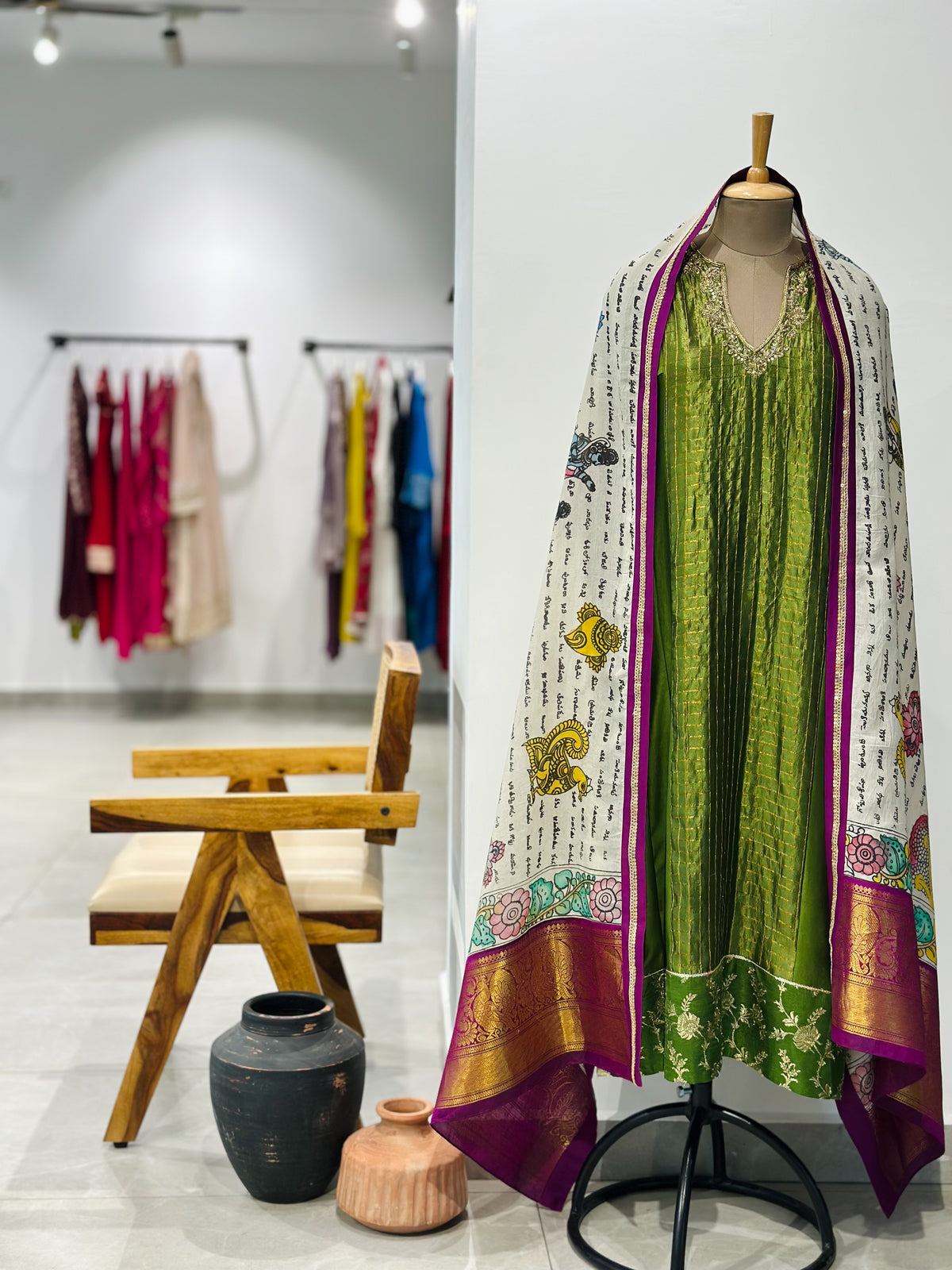 Ramayana Dupatta Panelled Set