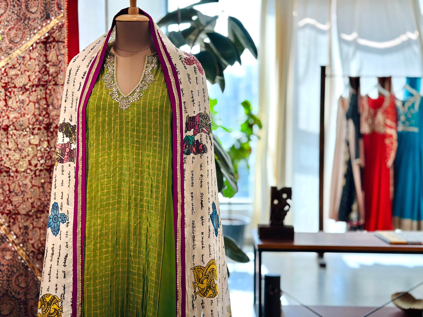 Ramayana Dupatta Panelled Set