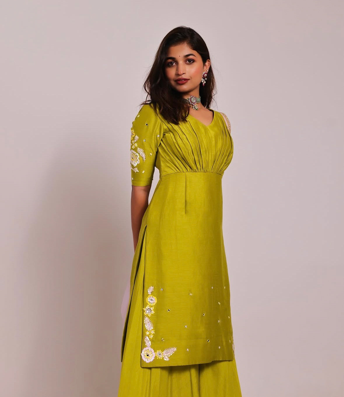 Nargis Green Sharara Set