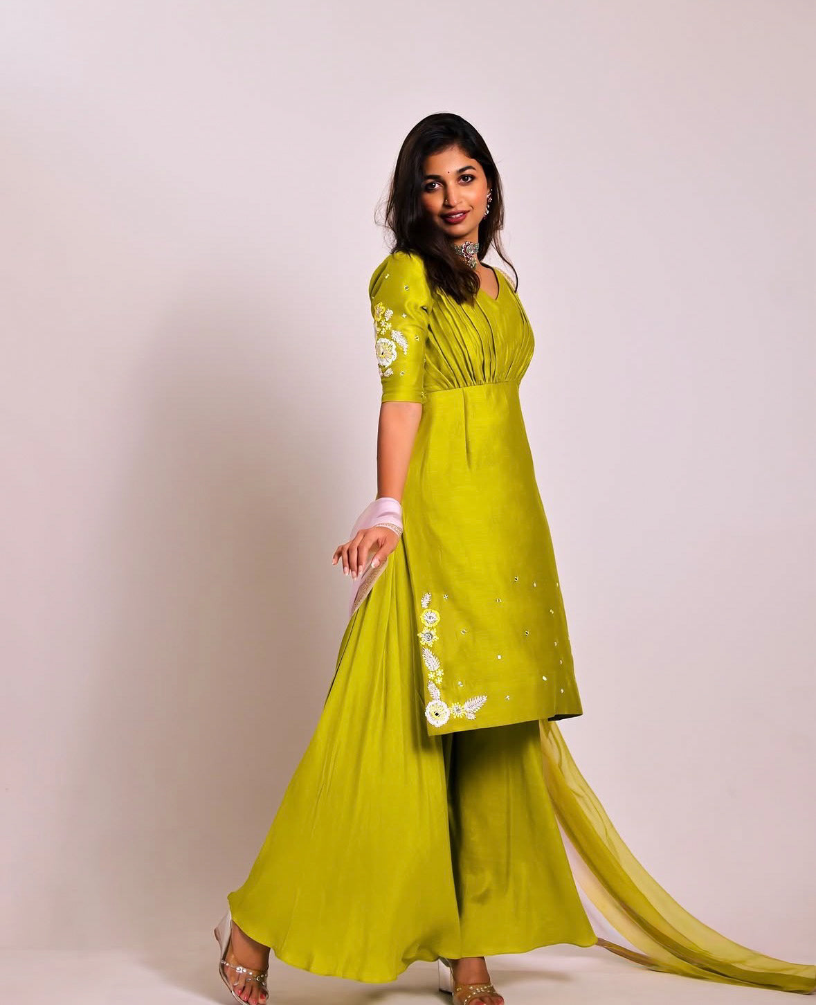 Nargis Green Sharara Set