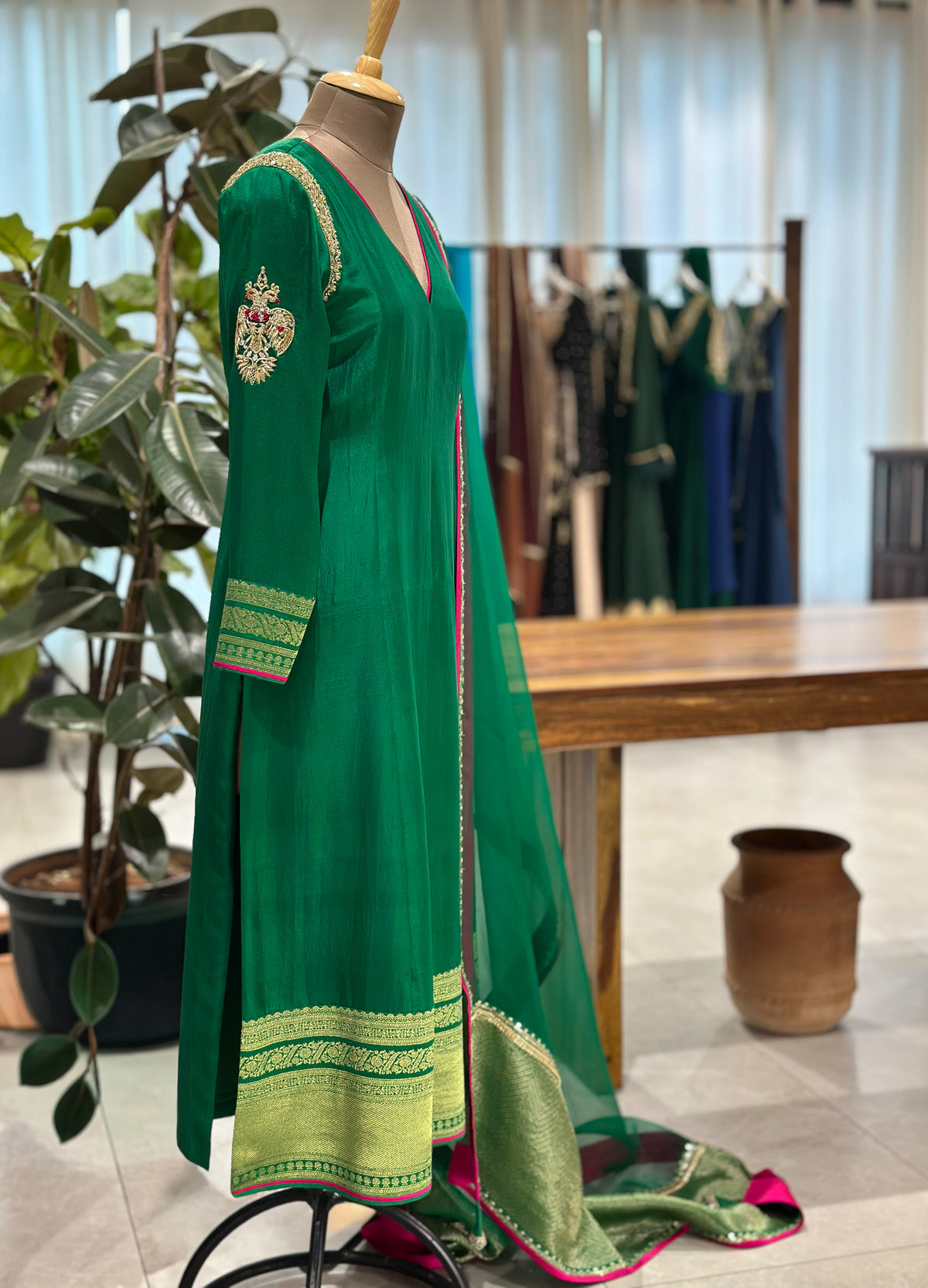 Rama Kanchi suit with Handwoven Brocade