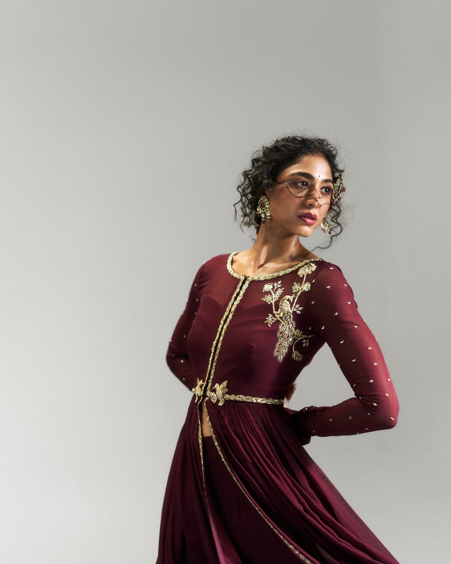 Pitta Brown Sharara Set
