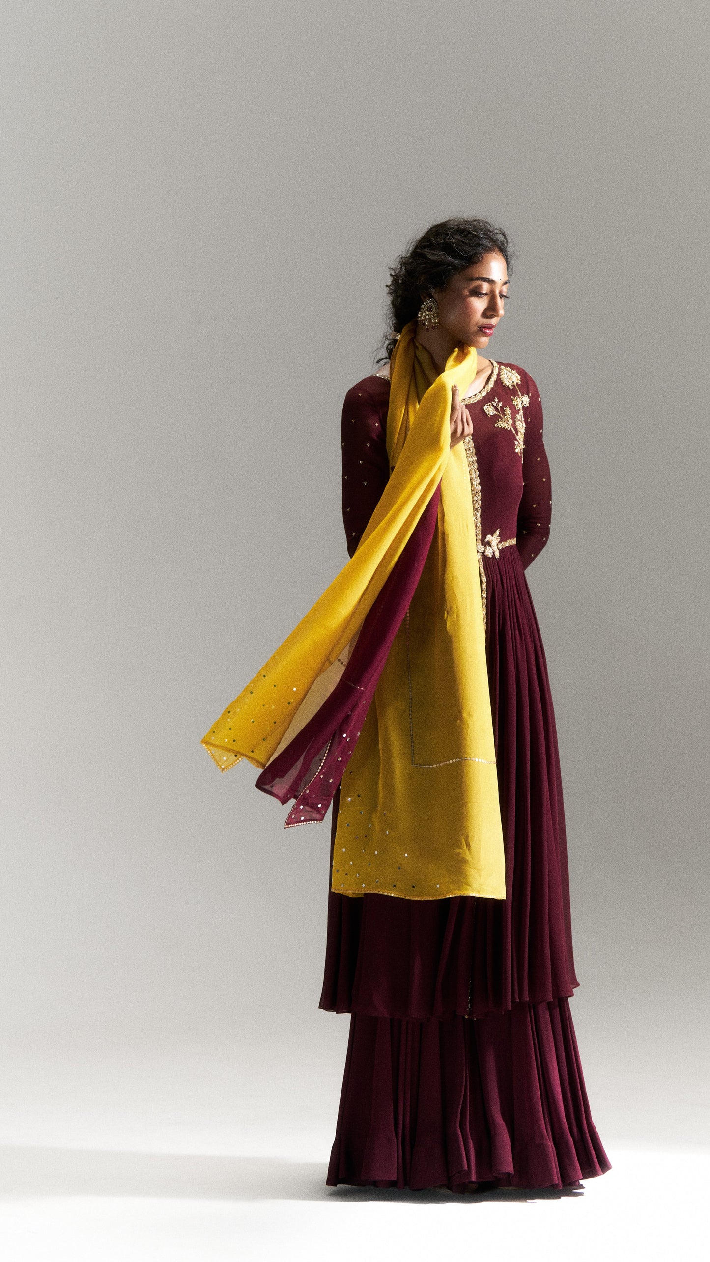 Pitta Brown Sharara Set