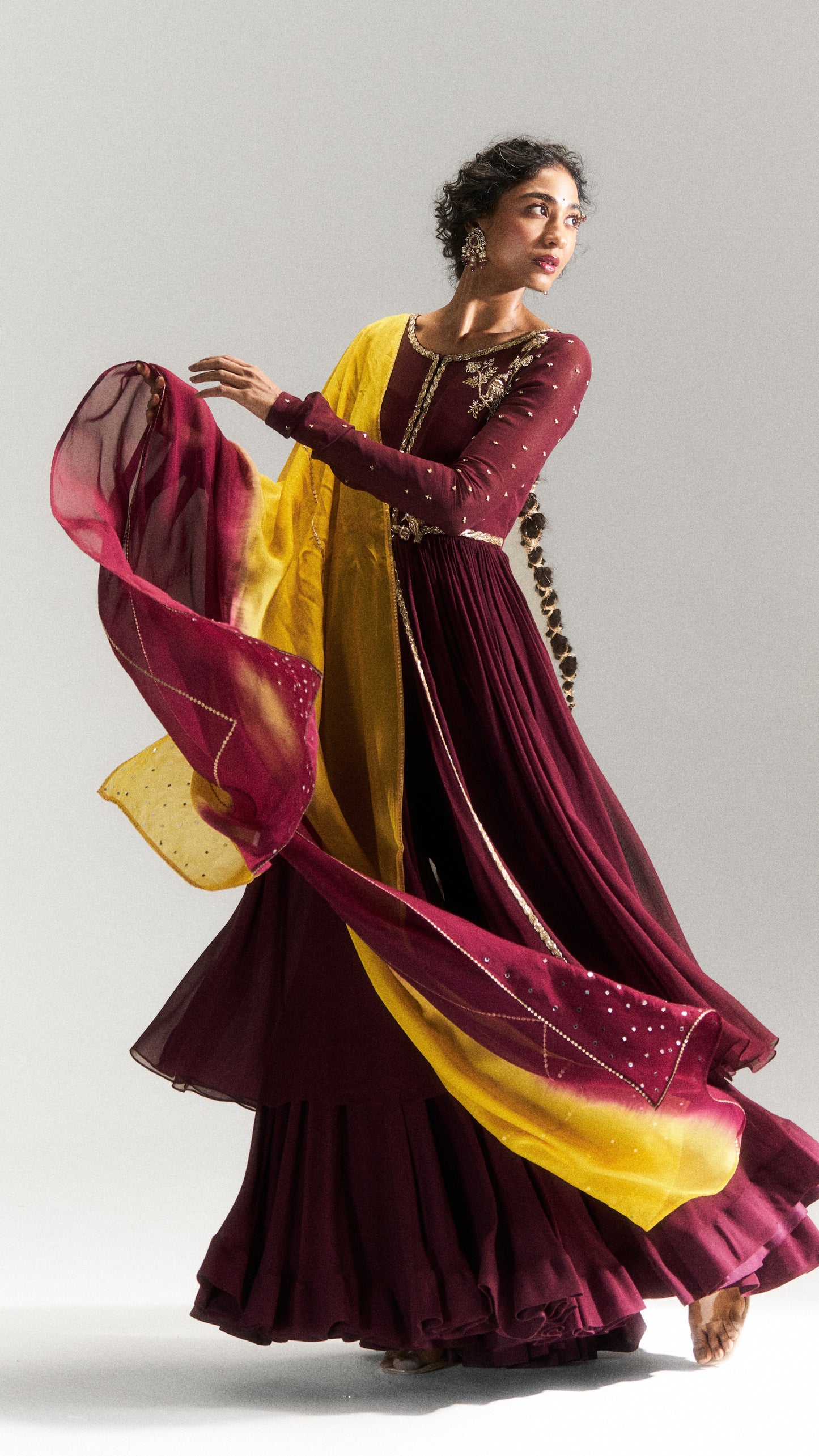 Pitta Brown Sharara Set