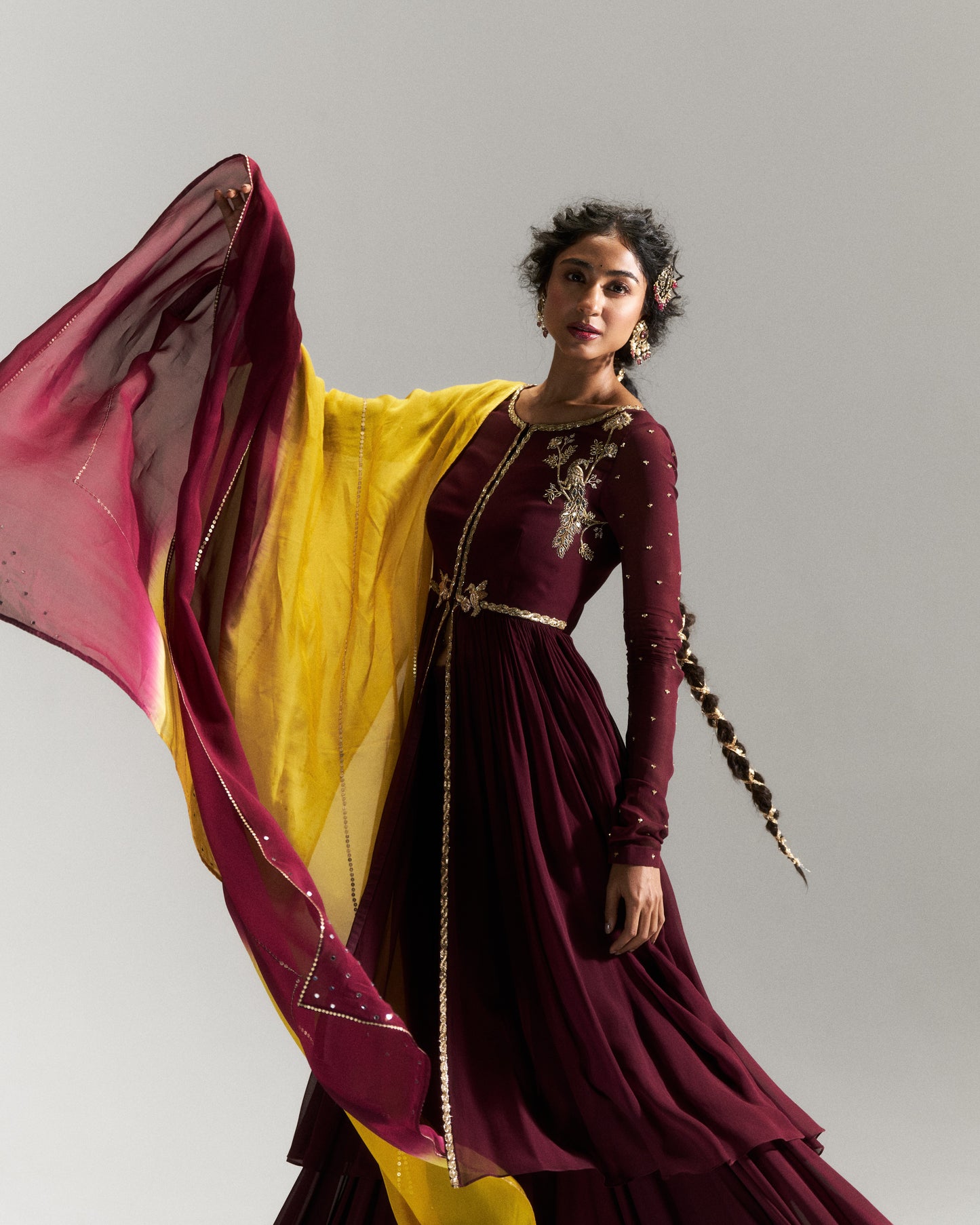 Pitta Brown Sharara Set