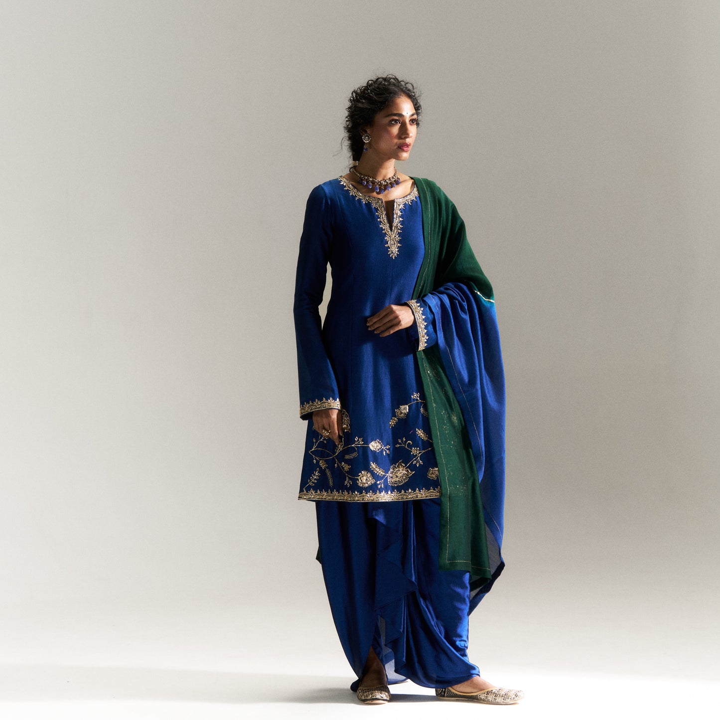 Pitta Blue Dhoti Set