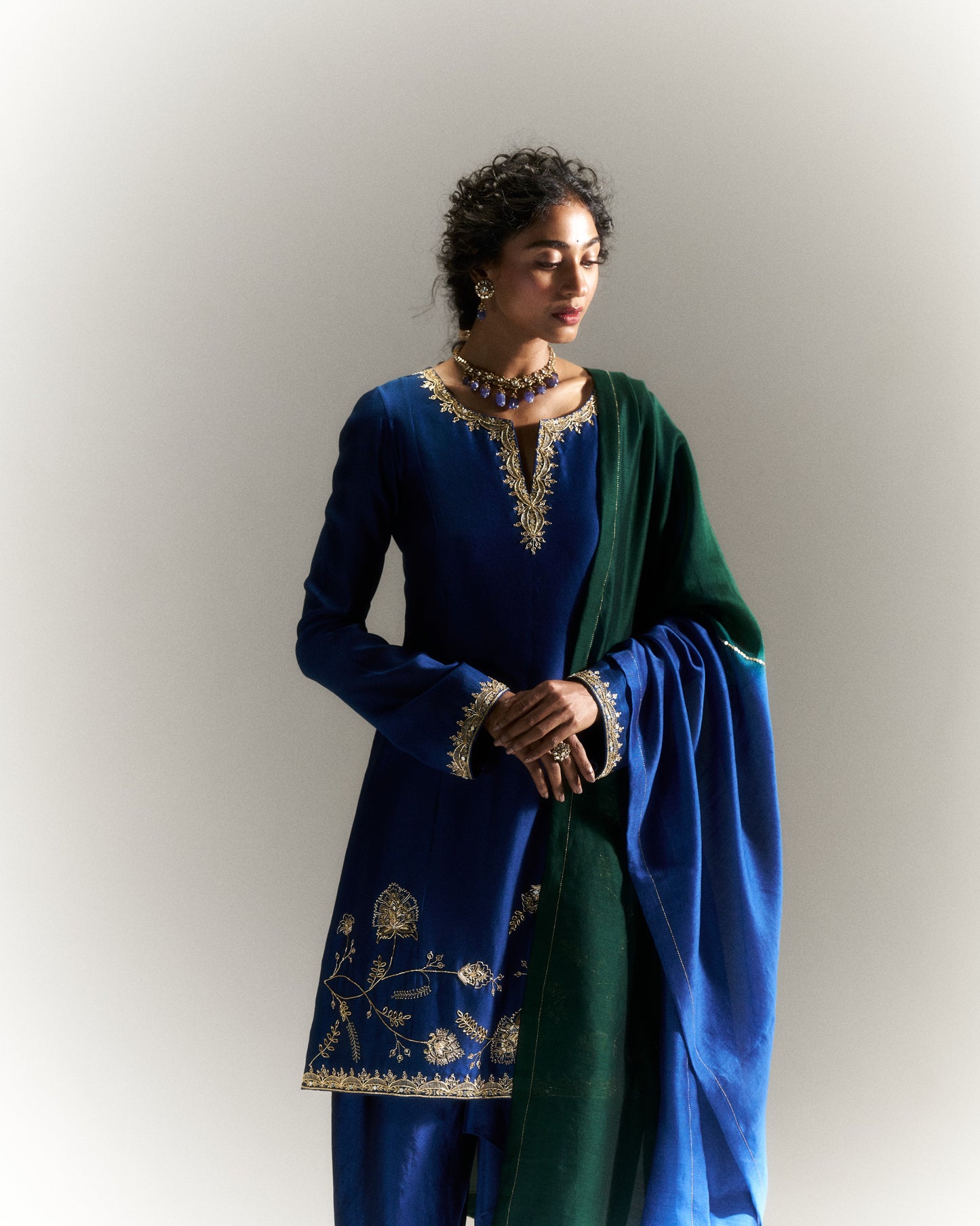 Pitta Blue Dhoti Set