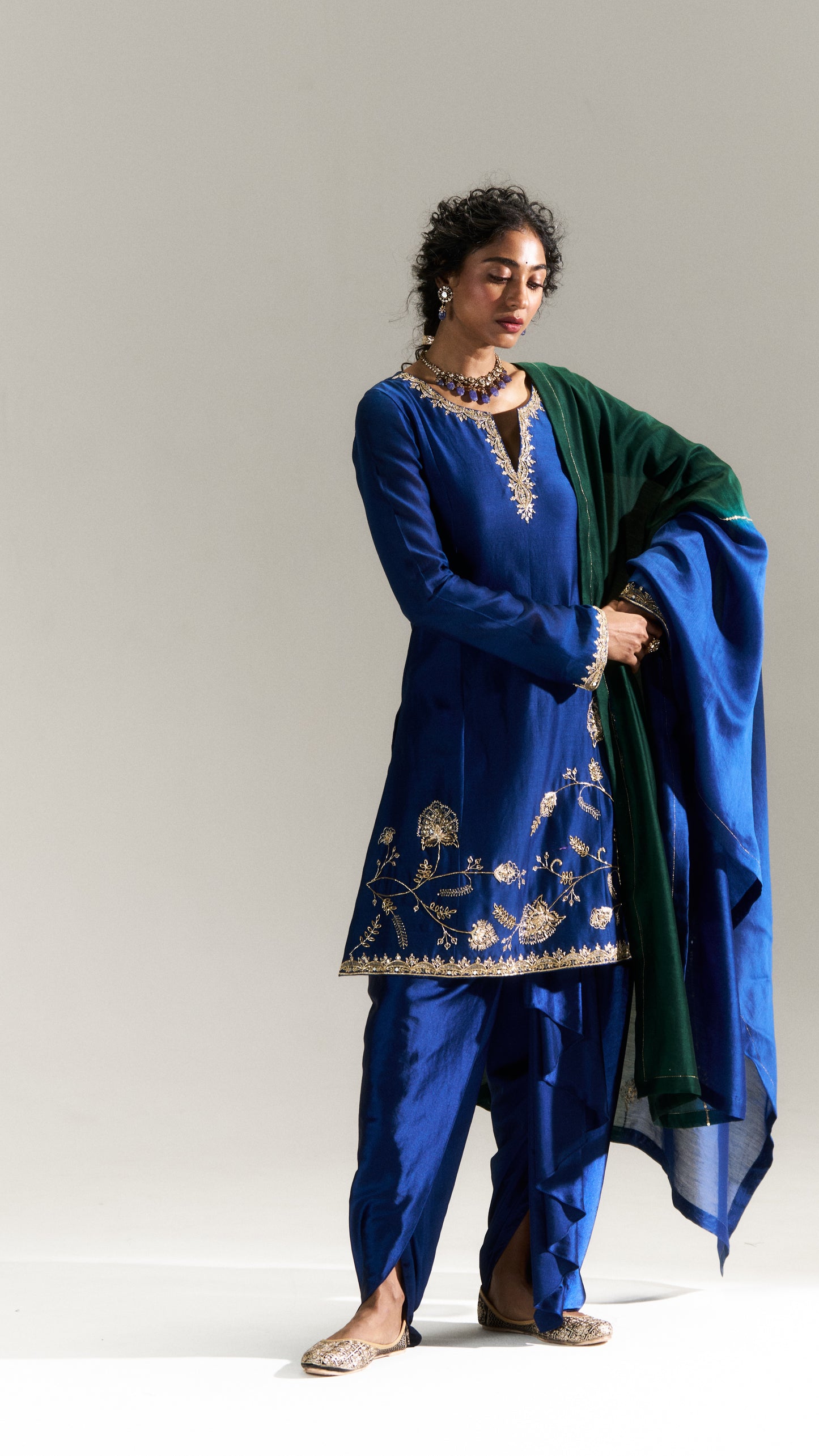 Pitta Blue Dhoti Set