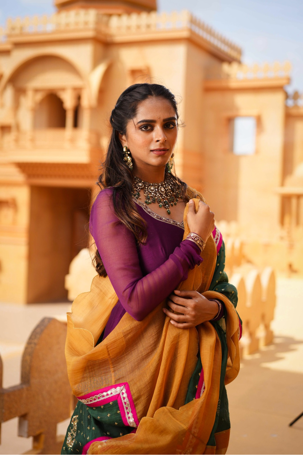Chitrakatha Anarkali with statement dupatta