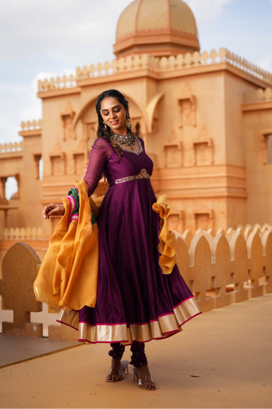 Chitrakatha Anarkali with statement dupatta