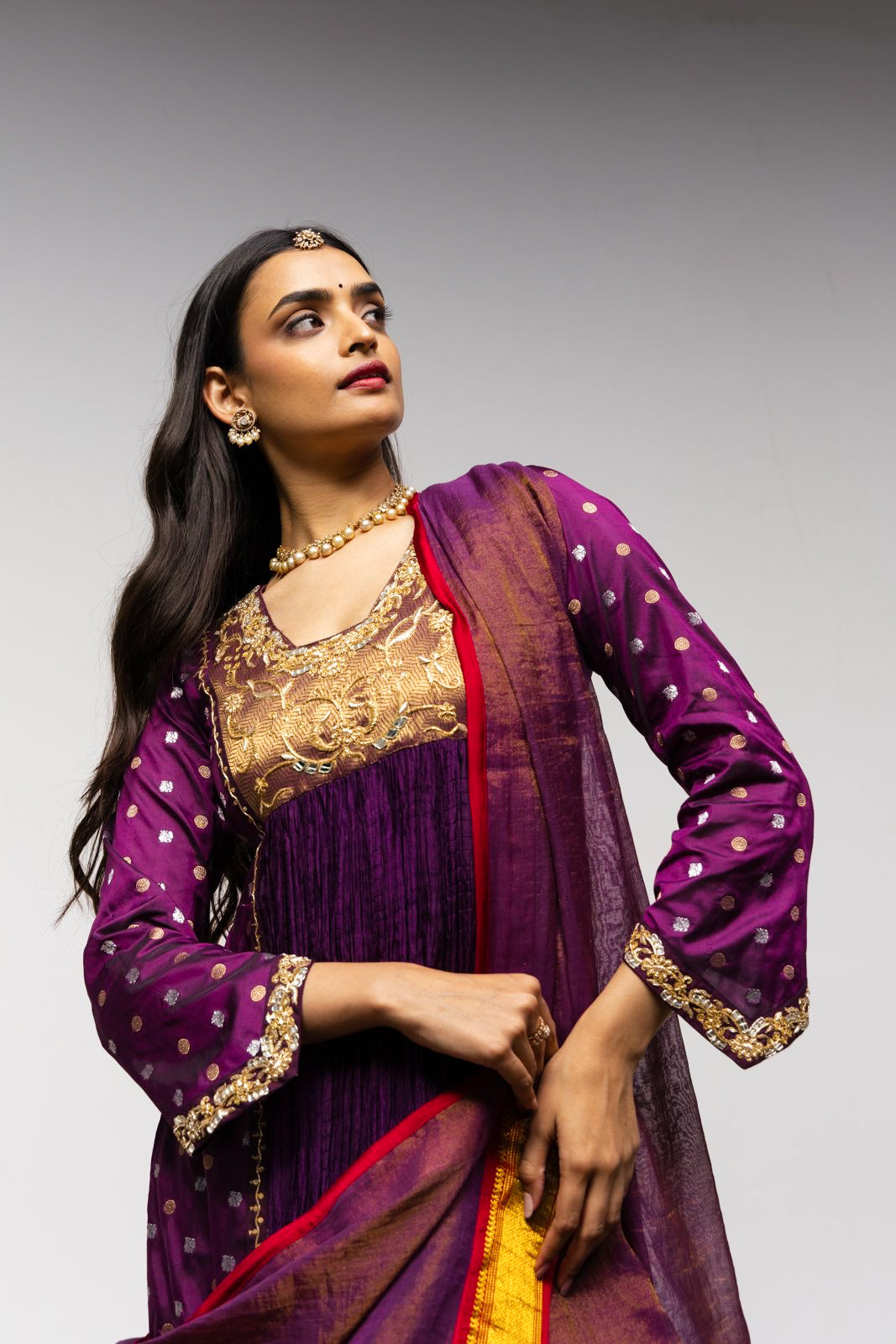 Roots Purple Semi Flare Set
