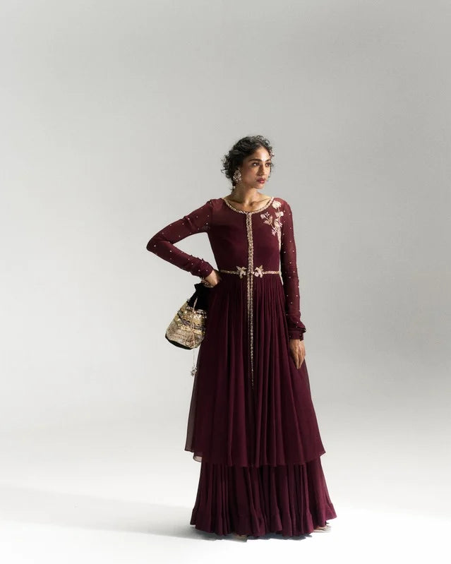 Pitta Brown Sharara Set