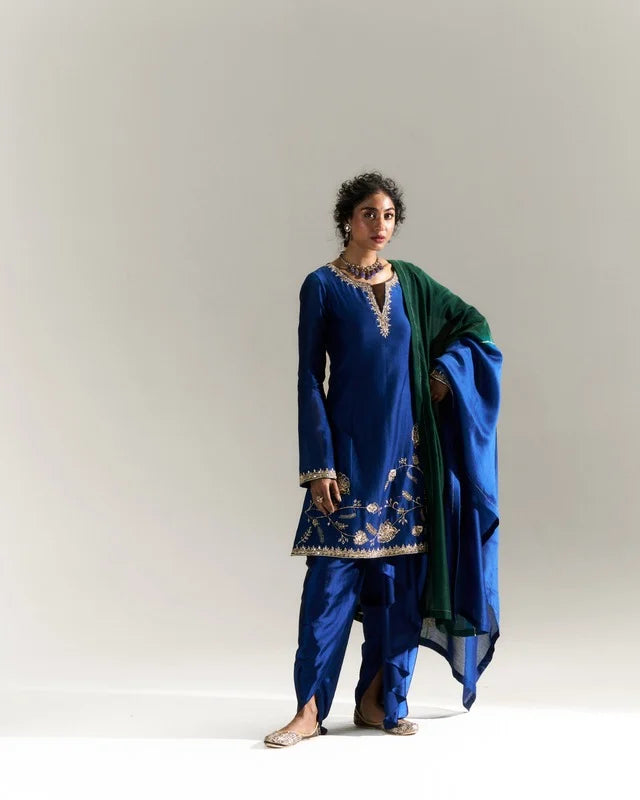 Pitta Blue Dhoti Set