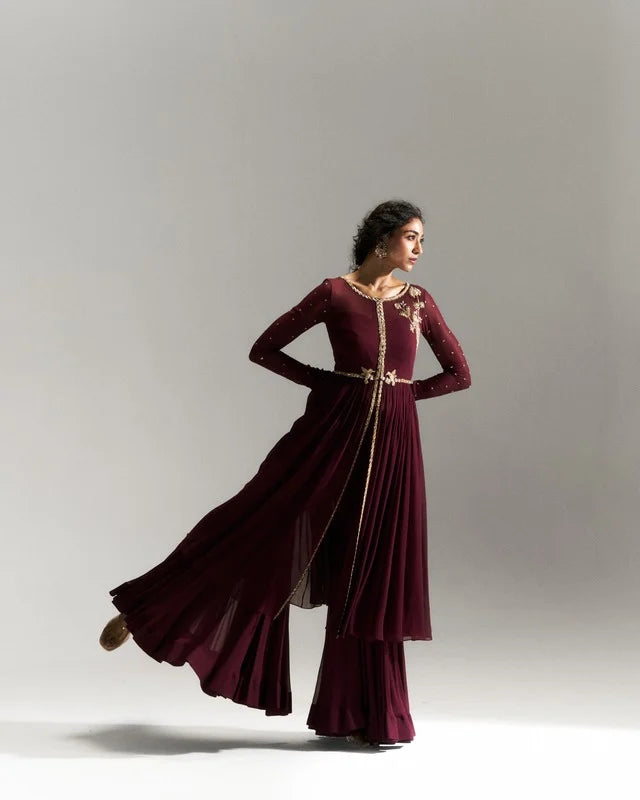 Pitta Brown Sharara Set